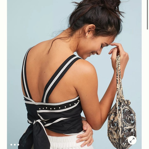 Margot Cropped Linen Top - Picture 2 of 2